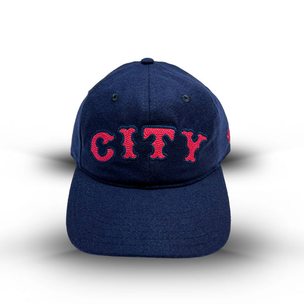 CITY WOOL NVY BUCKEL STRAP